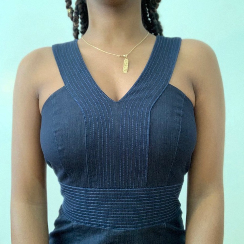 denim midi dress